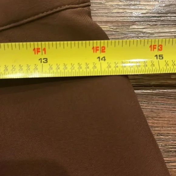 Vintage Ann Taylor 6 High-Rise Brown Silk Tailored Women’s Pants - Picture 4 of 7